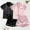thumbnail image 2 of B91xZ Pyjamas pour Femmes Ensembles de Pyjama Deux Pièces Vêtements de Nuit Vêtements de Détente Ensembles de Pyjama à Boutons,BK2 5TG, 2 of 4