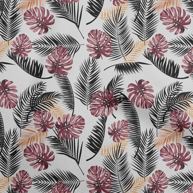 oneOone Cotton Flex Light Gray Fabric Tropical Craft Projects Decor Fabric Printed By The Yard 40 Inch Wide