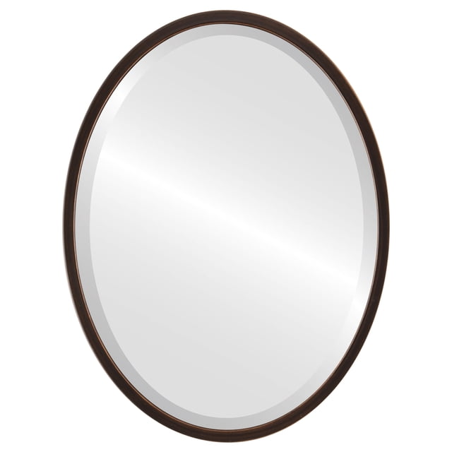 London Framed Oval Mirror - Rubbed Bronze - 17" x 21"