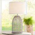 thumbnail image 2 of Pacific Coast Lighting Oahu Fish Catcher Basket Rattan Table Lamp in Cool Gray, 2 of 2