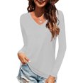 thumbnail image 1 of Bellella Women Basic Tops Baggy Solid Color Tee Sport Pullover Grey S, 1 of 2