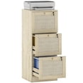 thumbnail image 1 of HOMCOM 3 Drawer File Cabinet Lockable Filing Cabinet for A4 Letter Oak, 1 of 10