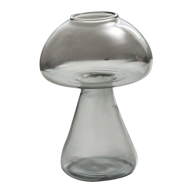 Frosted Red Mushroom Vase Yellow Brown Stable For Home Living Room Creative Glass Crafts Decor