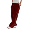 thumbnail image 2 of Tnhcen Women's Drawstring Low-Rise Cargo Pants - Multi-Pocket Stretch Workwear Relaxed Fit Casual Style Soft Lightweight Trousers, 2 of 5