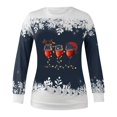 thumbnail image 3 of T-shirt Ample Imprimé d'Hiver pour Femme à Manches Longues, Blouse à Col Rond, Hauts Décontractés, Chandails pour Femme en Liquidation, 3 of 3