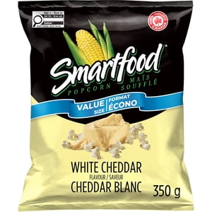 Smartfood Taille de la valeur du maïs soufflé assaisonné blanc Cheddar