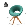 thumbnail image 4 of Costway Fauteuil d'Appoint Pivotant Moderne Mi-Siècle Fauteuil en Tissu Velours Salon Vert, 4 of 10
