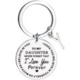 thumbnail image 1 of CHUANK Clearance To My Daughter Message Keychain Stainless Steel Initial Last Name 26 Letter Family Inspirational Keychain Gift, 1 of 2