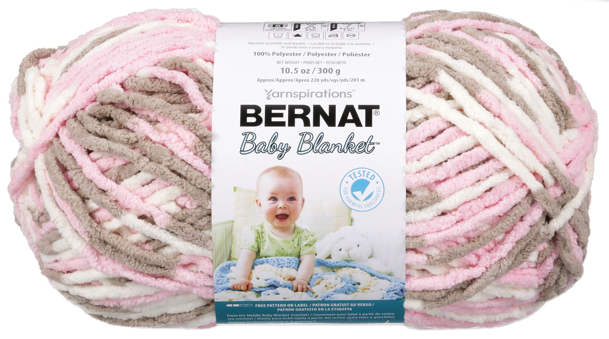 Bernat® Baby Blanket™ Yarn, Polyester #6 Super Bulky, 10.5oz/300g, 220 Yards