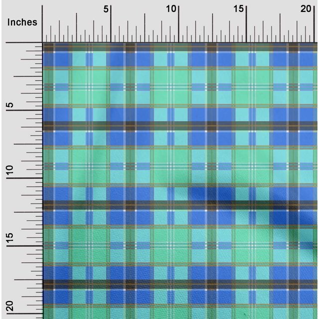 oneOone Cotton Cambric Fabric Madras Check Printed Craft Fabric BTY 56 Inch Wide