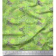 thumbnail image 1 of Soimoi Green Georgette Viscose Fabric Leopard Animal Skin Print Fabric by the Yard 42 Inch Wide, 1 of 3