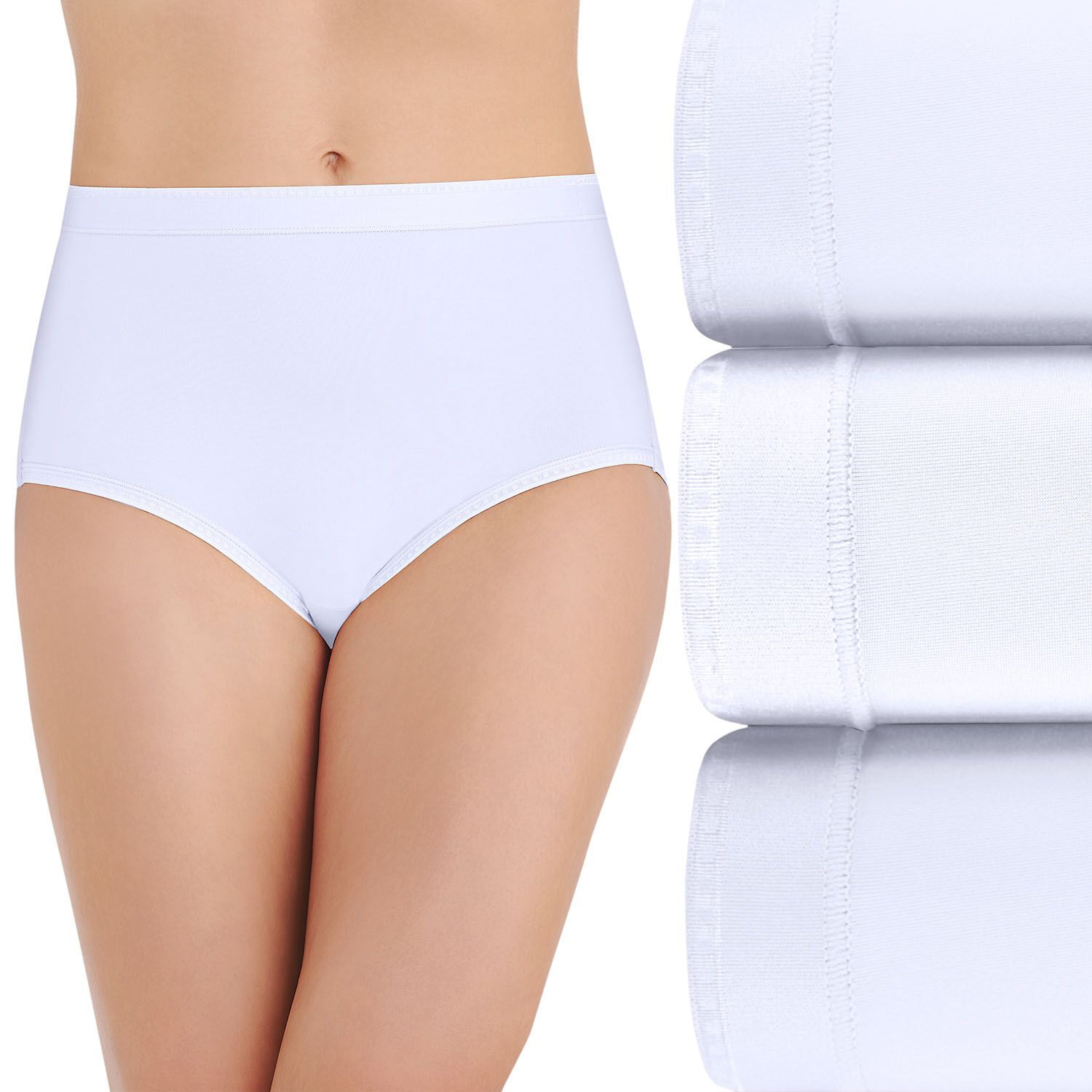 Vanity Fair Womens Comfort Where It Counts Brief Panty 3-Pack, 10