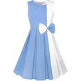thumbnail image 1 of Girls Dress Color Block Contrast Bow Tie Party 12 Years, 1 of 6