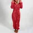 thumbnail image 5 of Pyjama Chaud pour Femmes Hiver Combinaison à Manches Longues avec Capuche Pyjama Décontracté Hiver Combinaison Chaude Pyjama Combinaison à Manches Longues, 5 of 5