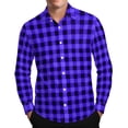 thumbnail image 2 of Timdgard Button down Shirts for Men Fall Plaid Lapel V Neck Long Sleeve Shirts Work Casual Tops, 2 of 8