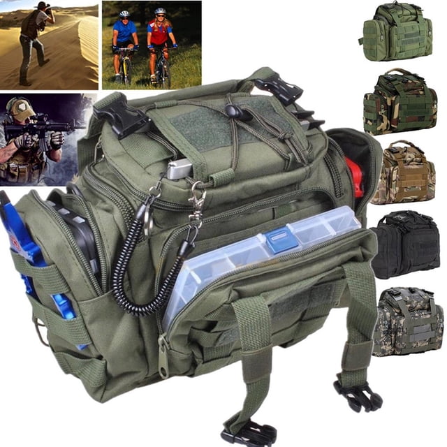 CNKOO Fishing Tackle Bag Pack Waist Shoulder Waterproof Box Reel Lure Gear Storage