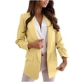 thumbnail image 2 of Aqestyerly Manteau Blazer Uni pour Femme, Veste Mode à Col Rabattu à Manches Longues HWRETIE, 2 of 8