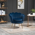 thumbnail image 2 of HOMCOM Fauteuil d'Appoint Moderne en Tissu Velours Fauteuil Club de Loisirs avec Pattes Dorées, 2 of 9