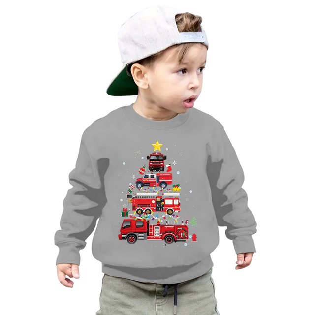 AJIWYH Chandail à Capuche pour Filles, Imprimé Lettres de Noël Automne et Hiver, Col Rond, Manches Longues, Gris, 9-10 Ans