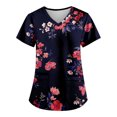 thumbnail image 1 of Birdeem Mode de la Saint-Patrick pour Femmes, Col en V, Décontracté, Manches Courtes, Imprimé, Poches, Hauts Blouse pour Dames, 1 of 7