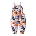 thumbnail image 2 of EGNMCR Rompers for Kids Toddler Baby Girl Jumpsuits Summer Printing Strap Romper Pants With Pockets Kid Rompers, 2 of 9