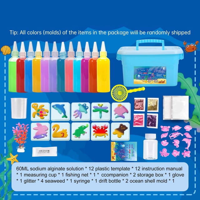 Magic Water Elf Toy Kit, Magic Water Gel Kit, Magic Elf Water Toy, Magic Gel Water Pets, Magic Water Elf Kit, Color Changing Magic Water Elf, 12 Bottles 60ml Water Fairy Pets Kits with 12 Molds