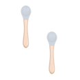 thumbnail image 1 of Oleegame 2PC Stainless Steel Cutlery Set Feeding Complementary Food Spoon Baby Food Grade Silicone Soft Spoon Children Learn To Eat Training Tableware Baby Spoon Blue, 1 of 4