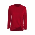 thumbnail image 1 of CEHVOM T-Shirt Décontracté pour Femmes, Printemps Automne, à Manches Longues, Col Rond, Imprimé Patchwork, Plis, Liquidation, 1 of 3