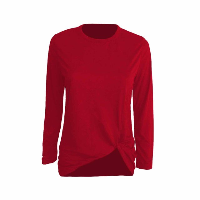 CEHVOM T-Shirt Décontracté pour Femmes, Printemps Automne, à Manches Longues, Col Rond, Imprimé Patchwork, Plis, Liquidation