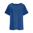 thumbnail image 5 of Timegard Plus Size Tops for Women V-Neck Short Sleeve Solid Color Comfy Basic Tee Casual Loose Tops, 5 of 5