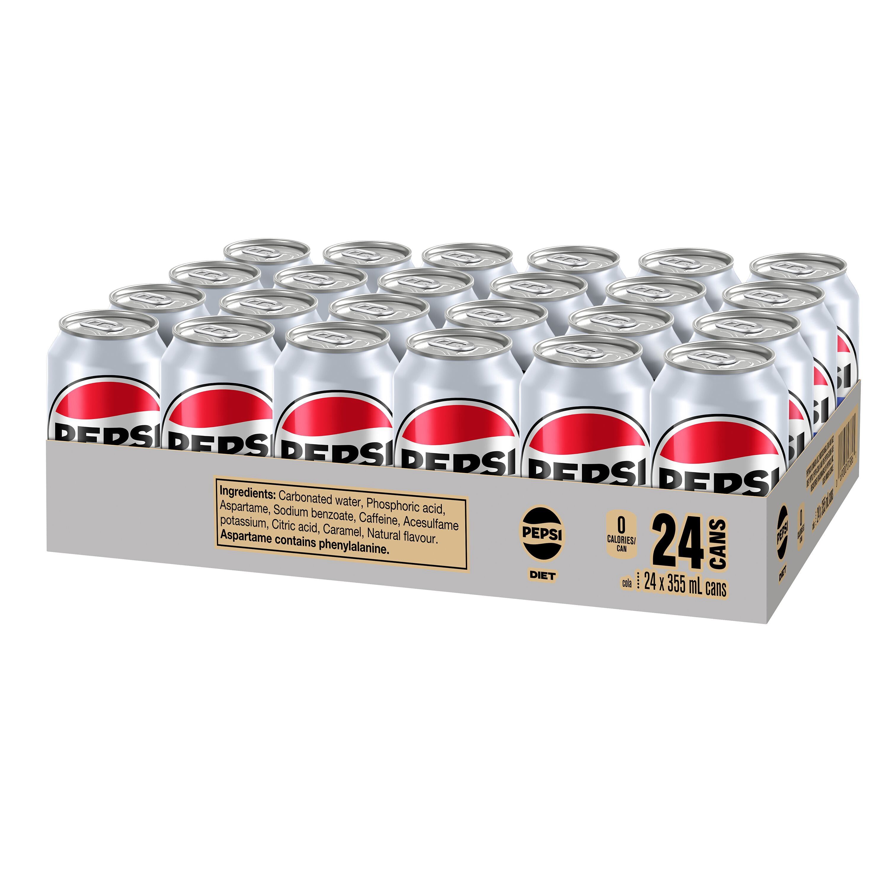 Pepsi Diet Cola 355mL cans, pack of 24