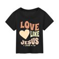thumbnail image 2 of Chemise à Manches Longues pour Enfants Filles Chemise Ajustée à Manches Longues T-Shirt Imprimé Graphique Col Rond Manches Courtes T-Shirts Été Mignons Tendance Hauts Vêtements, 2 of 3