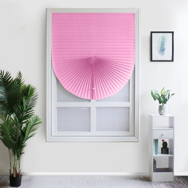 Innerwin Stores Plissés Autocollants Stores Couvre-Fenêtre Salon Salle de Bain Rideau Occultant Enrouleur Balcon Sans Cordon Zébré Tissus Non Tissés Rose 60*150