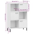thumbnail image 4 of vidaXL Bookcase with Metal Legs White 90x35x128.5 cm Solid Wood OSLO, 4 of 5