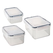 Food Storage Containers with Lids Airtight, Plastic Storage Meal Prep Container, Stackable 100% Leakproof & Microwave Organization and Storage Sets, Lunch Containers (3 Pcs)