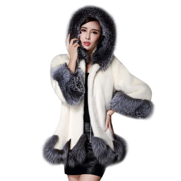 Pompotops Womens Ladies Solid Warm Faux Coat Jacket Winter Turn Down Collar Outerwear