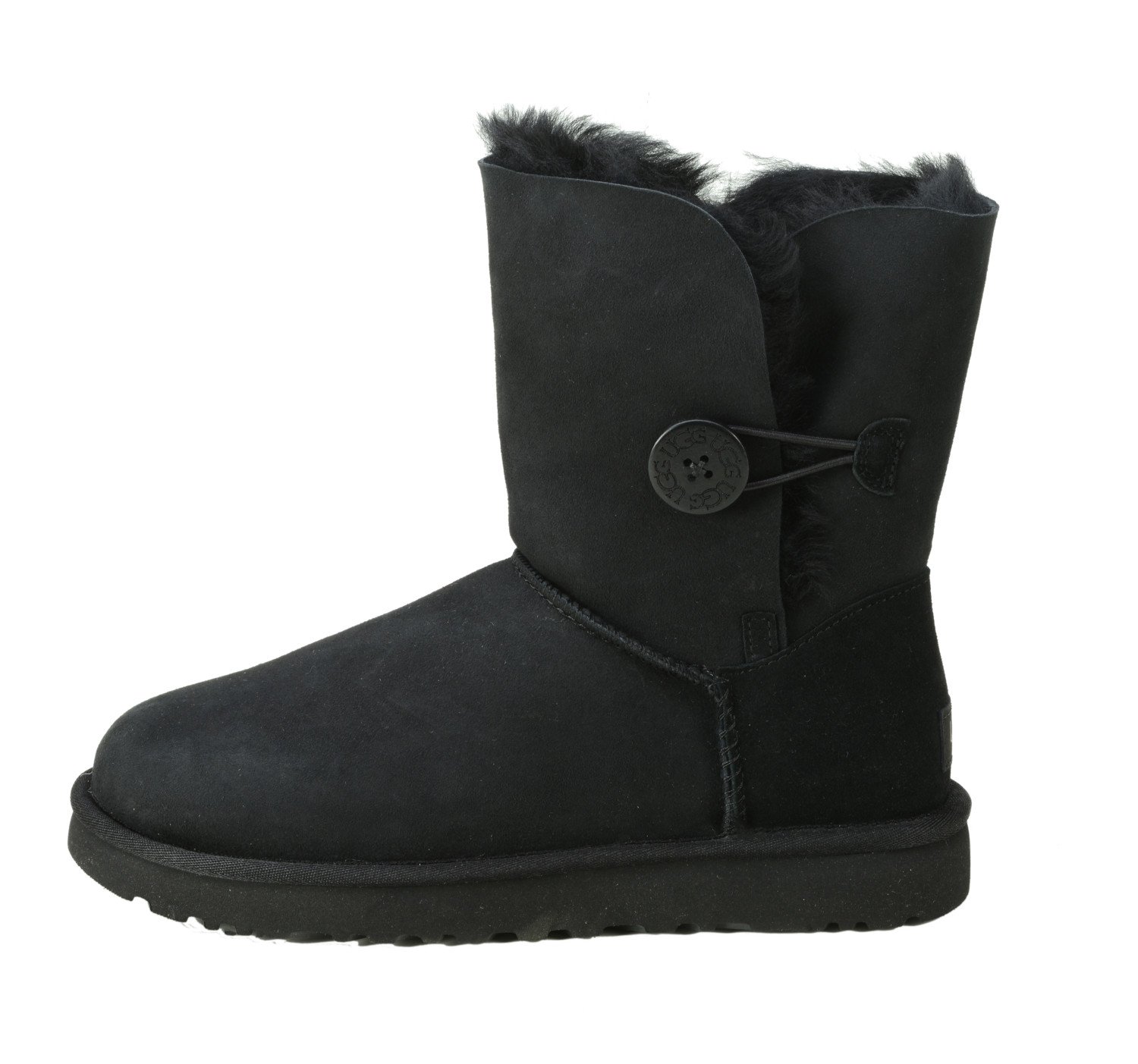 Ugg Women's Bailey Button II Black High-Top Sheepskin Boot - 9 M