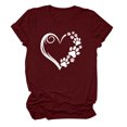 thumbnail image 2 of Pisexur Valentines Day T-shirt Top T-shirt Mode Femme Col Rond Imprimé Manches Courtes Décontracté Ample, 2 of 3