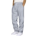 thumbnail image 2 of LIBRCLO Sweatpants Men Baggy Joggers Straight Leg Sweat Pants Mens Sweatpants Open Bottom, Gray L, 2 of 5