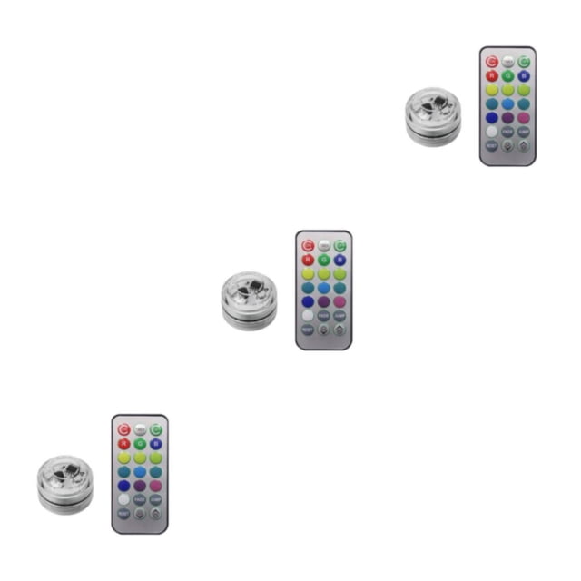 stanreset 1/2/3/5 Wireless LED Car Interior Ambient Light Remote Control Auto with Battery Luminous Lamp for Vase Aquarium Party Decoration 1 light 3PCS