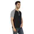 thumbnail image 2 of Inkmeso T-Shirts à Manches Courtes Raglan en Coton Léger Unis T-Shirt Classique Henley pour Hommes, 2 of 7