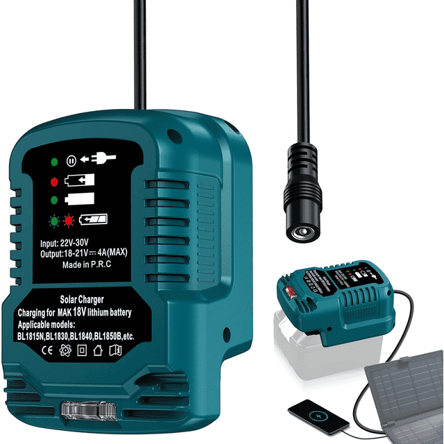 Solar Charger Adapter for Bosch 18V PBA PST PSB PSR Battery,Portable,Outdoor Work,Camping