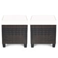 thumbnail image 1 of Costway 2PCS Patio Rattan Ottoman Cushioned Seat Coffee Table Furniture Beige, 1 of 10