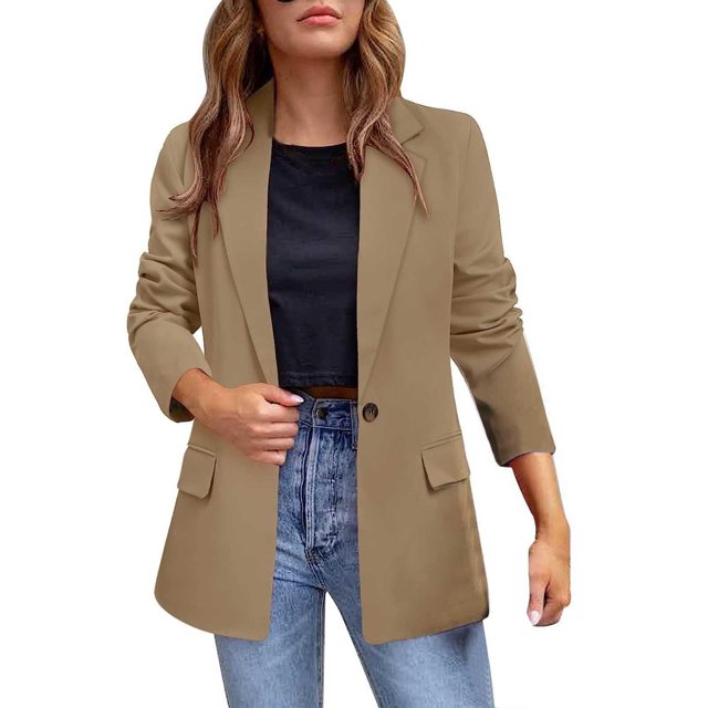 CEHVOM Mode Femmes Col Rabattu Manches Longues Manteau Cardigan Blouse Décontractée Liquidation