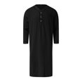 thumbnail image 3 of Homme Musulman Arabie Décontracté à Manches Longues avec Poche Chemise Ample Robe Musulmane Robe Unie avec Poche, 3 of 4