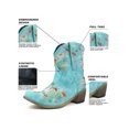 thumbnail image 4 of LUXUR Bottes pour Femmes Brodées Florales Bottines Courtes Bout Rond Chaussures d'Hiver Bleues 4, 4 of 5