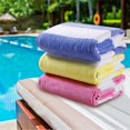 thumbnail image 4 of Popular Home Essentials, Cotton Oversized Beach Towel Large 70 X 35 Inch Pool Towel Rose Red Striped Swimming Cabana Towel Water Absorbent Quick Drying Towel Swimming Towel, 4 of 9