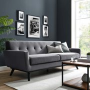 Modway Engage Performance Velvet Sofa in Gray