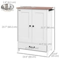thumbnail image 3 of PawHut Dog Feeding Station w/ Storage, Adjustable Panel, Hooks, White, 3 of 10