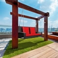 thumbnail image 2 of Costway Balançoire de Porche Suspendue en Rotin pour Patio 2 Personnes avec Coussin Rouge, 2 of 10